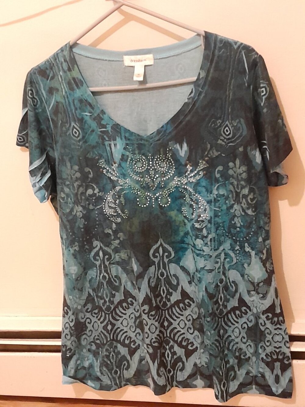 Embellished Teal Shirt